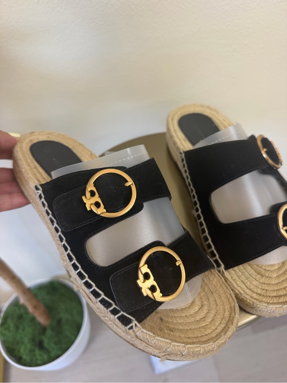 Tory Burch Women's Selby Espadrille slides in Classic Black